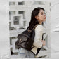 聖Y羅-Joe Backpack 絎縫雙肩包 黑色金扣 29CM 上身圖
