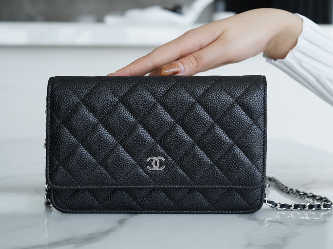 小香家-Chanel Classic WOC 荔枝皮 金扣 銀扣 鍊條包