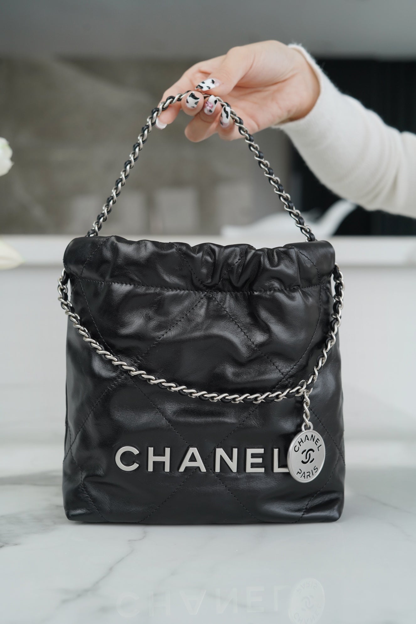 小香家-23S 22Bag Mini 黑色銀扣