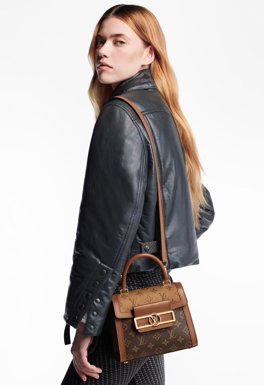 M46751 路L家-Dauphine Capitale 斜跨手提包 棕色撞色