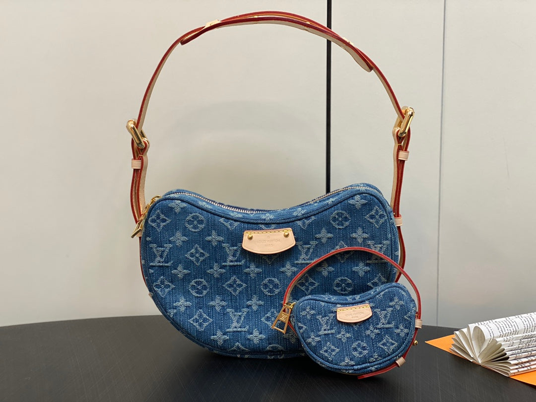 M46856 路L家-碗豆包系列 Croissant MM 可頌包 牛仔
