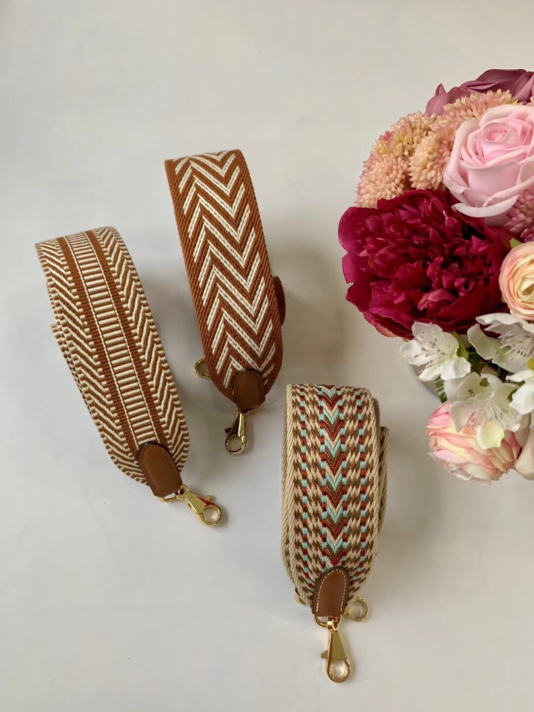 小愛款-Canvas Strap 金色系列 彩虹編織肩帶 70 85 105