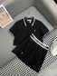 迪D家-2403 24SS春夏新款Polo翻領短袖半裙套裝 黑色