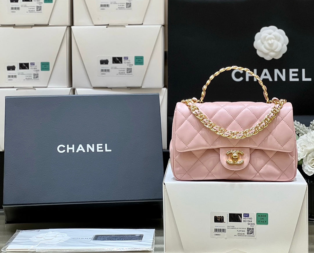 小香家-Chanel 23A CF水鑽手柄 粉色