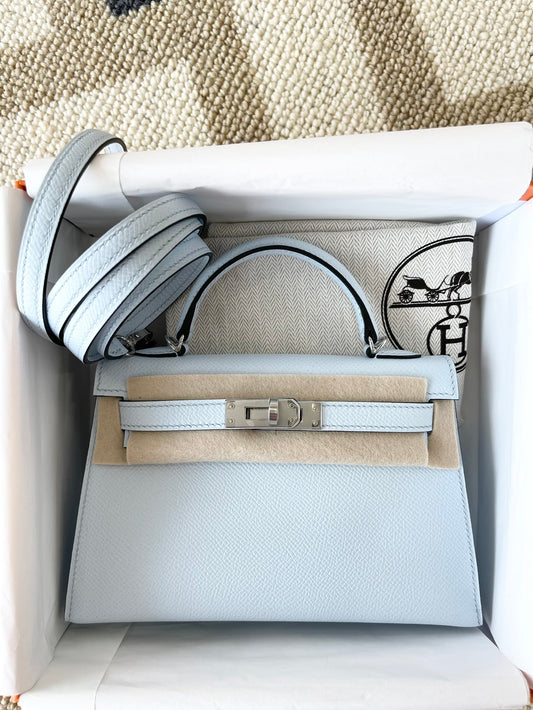 小愛款-Kelly Mini 2代 Epsom T0霧霾藍 銀扣