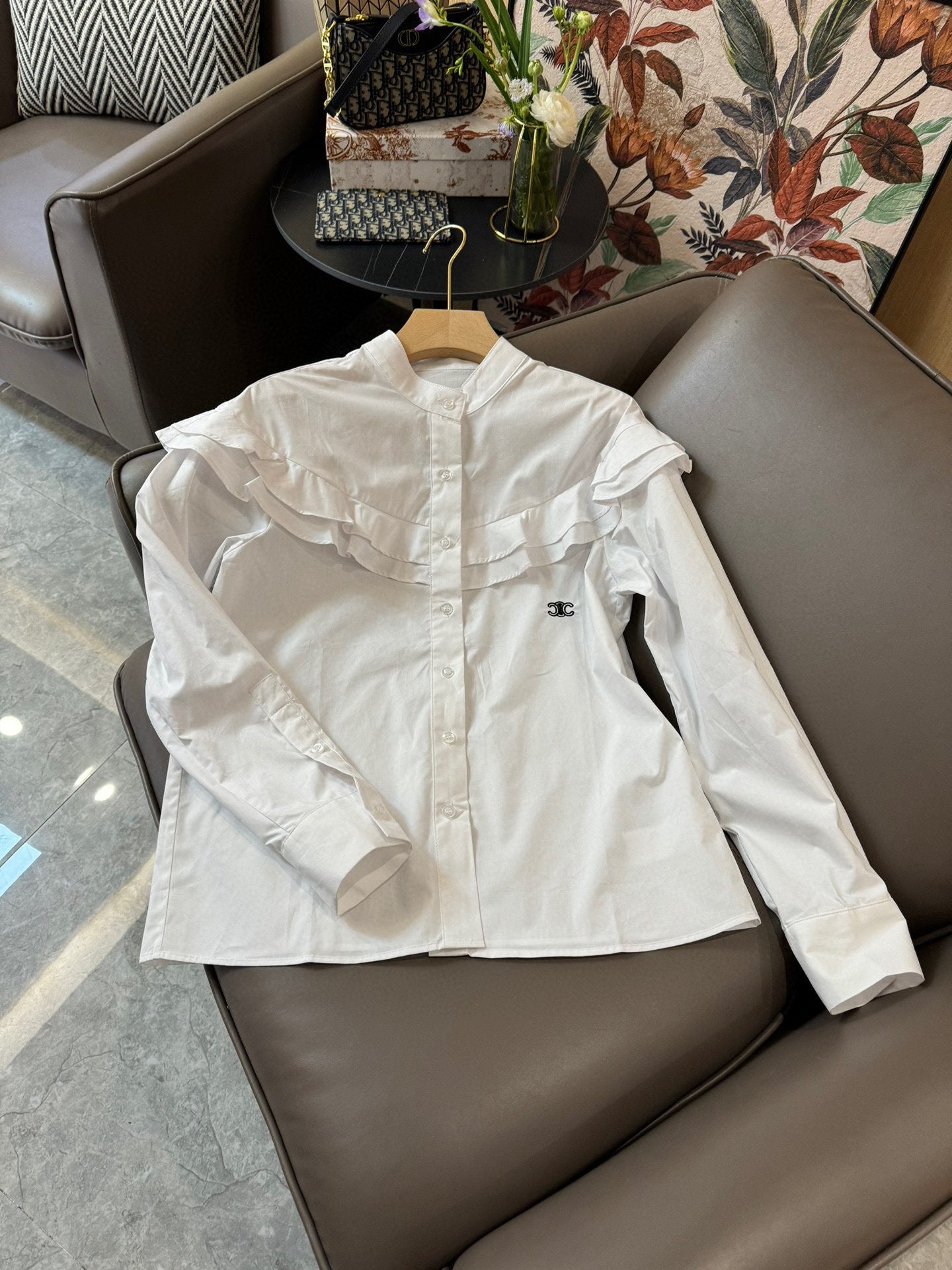 賽C家-2403 荷葉邊棉長袖襯衫