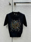 迪D家-2403 24早春最新系列重工刺繡針織短袖 黑色
