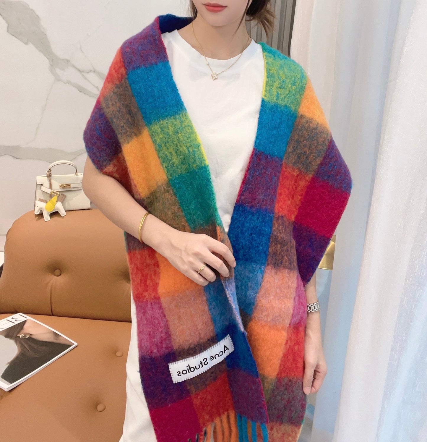 ACNE-2024彩虹圍巾 28*250