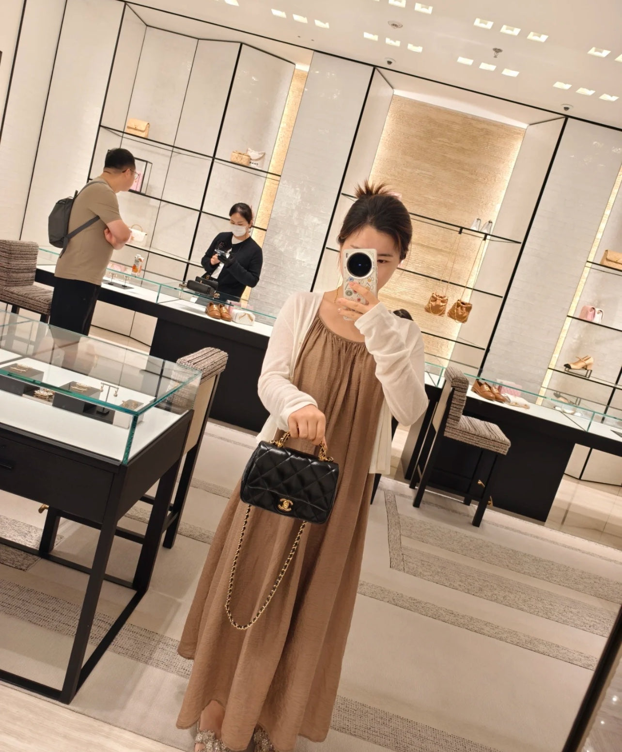 小香家-𝟐𝟒𝐛 Flap新粗鏈手柄小號方胖子 黑色