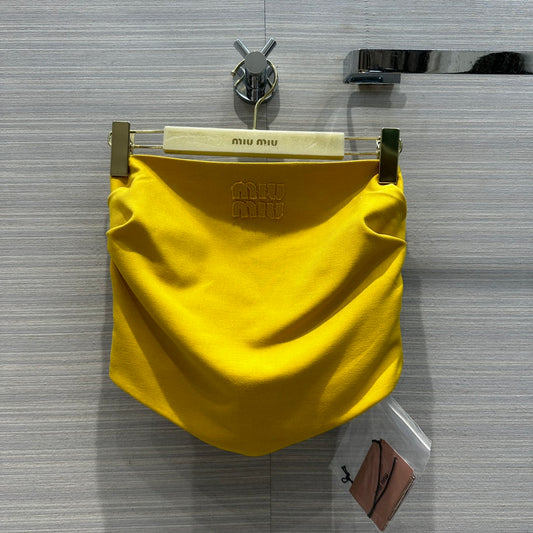 穆M家-2404 24春夏新品疊搭天菜抹胸小可愛 黃色