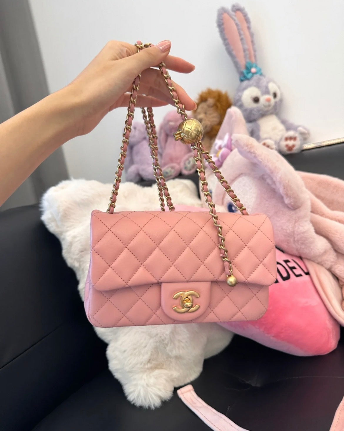 小香家-Chanel 23k 金球方胖子 粉色大號