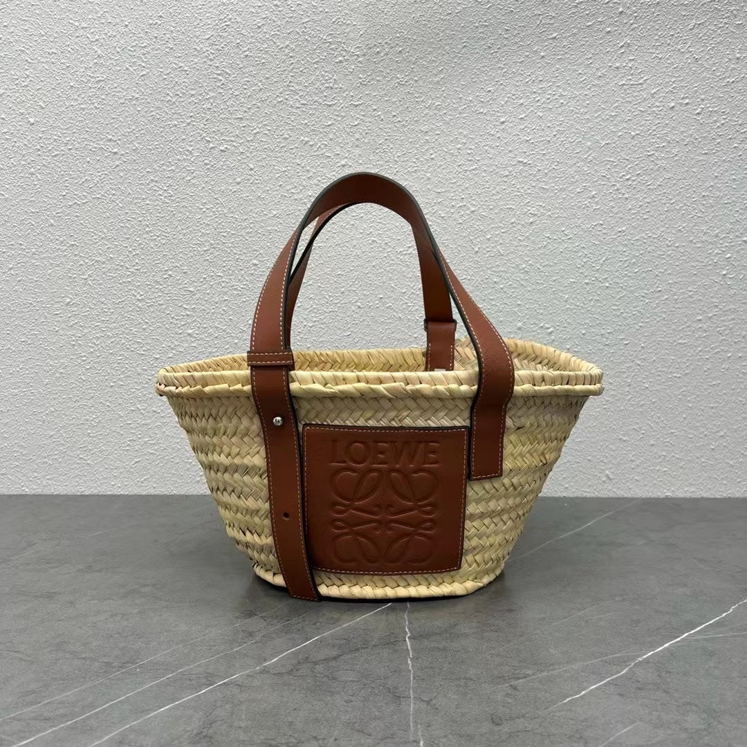 羅L威-草編包 33CM 小號 棕色