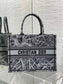 迪D家-Book Tote 2023春夏系列 巴黎地圖刺繡 灰色 中號