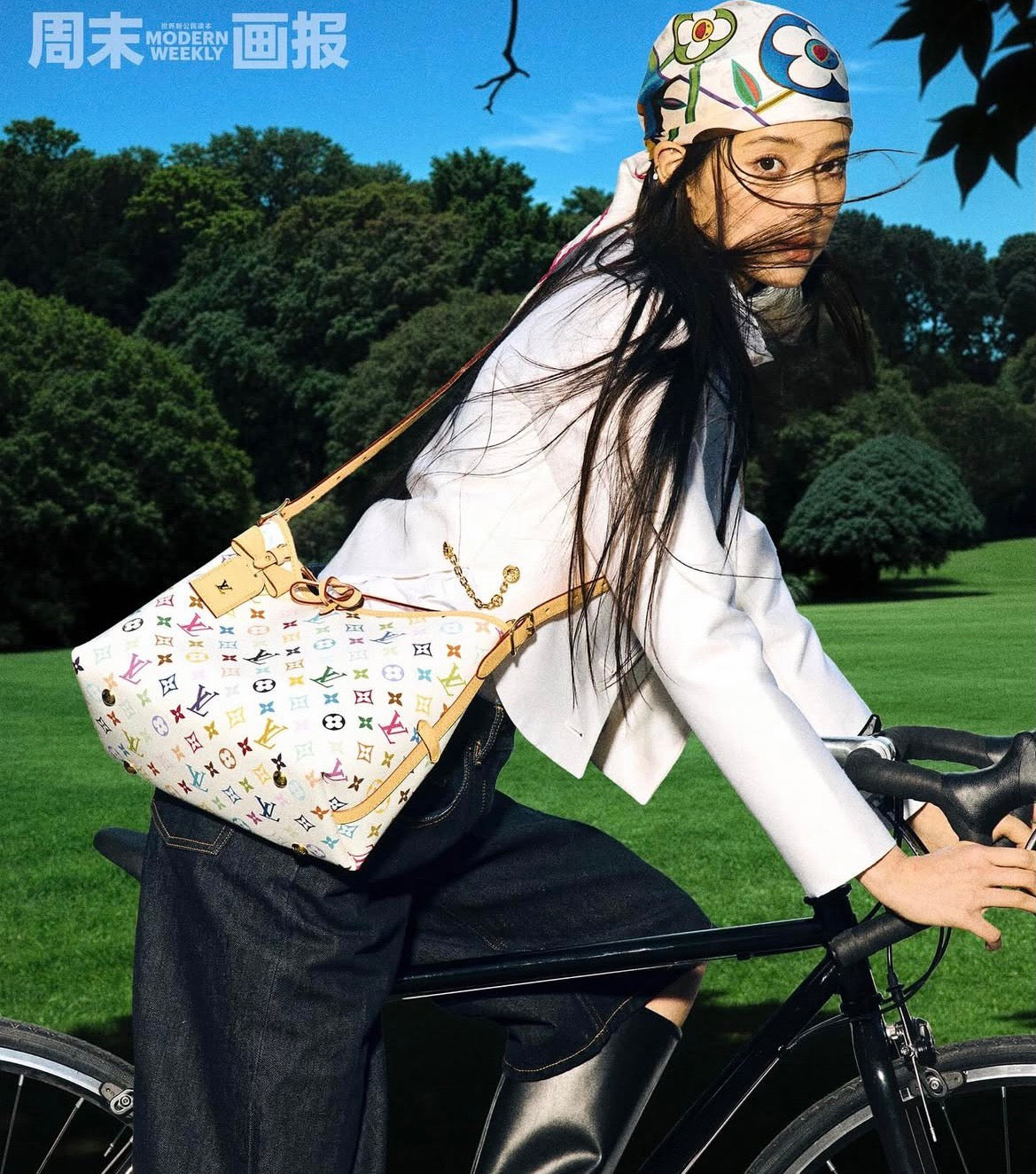 路L家-Carryall 帆布皮革蝴蝶結手袋 白色
