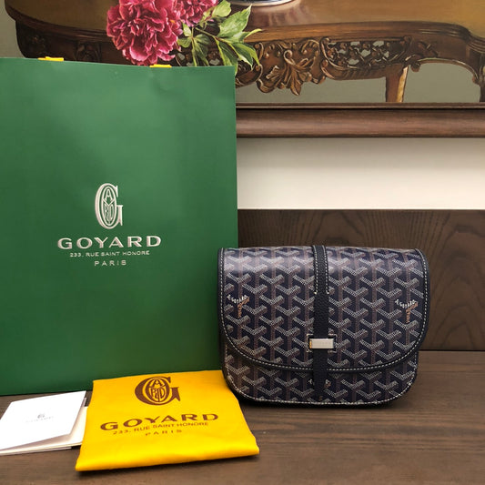 戈G家-Goyard 郵差包小號 深藍色