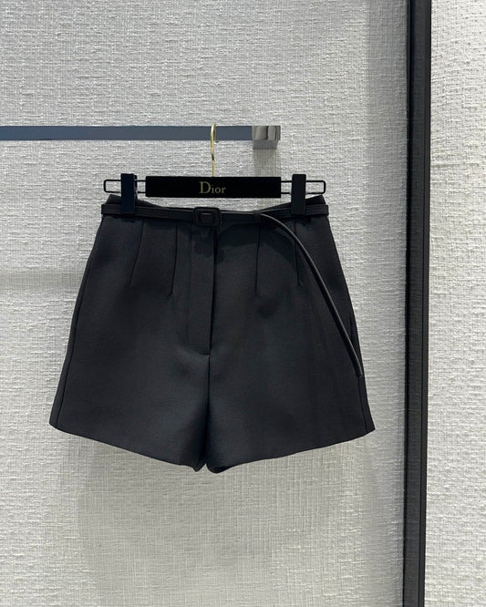 迪D家-2403 24早春新品經典百搭高腰小短褲 黑色