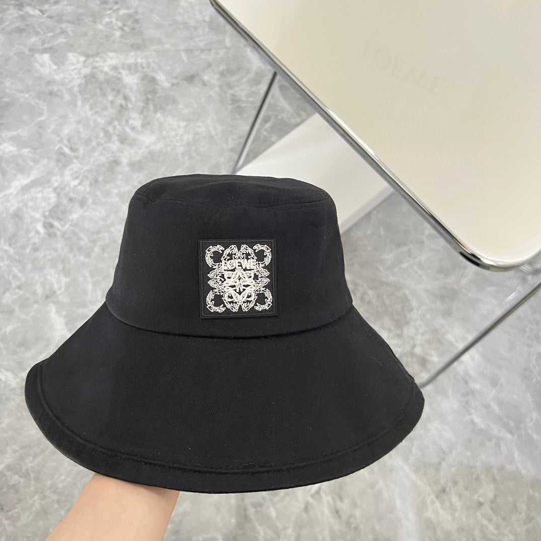 羅L家-2024新款 簡約Logo漁夫帽 黑色