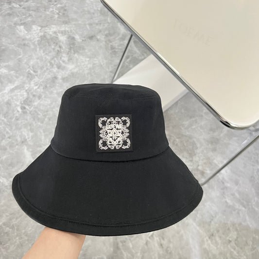 羅L家-2024新款 簡約Logo漁夫帽 黑色