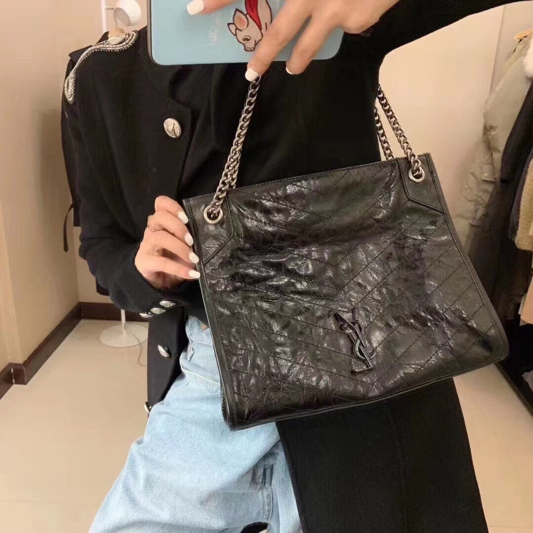 聖Y羅-Niki Shopping Bag 黑色古銀鏈