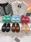 巴黎世-2023新款 毛毛拖鞋 水藍色