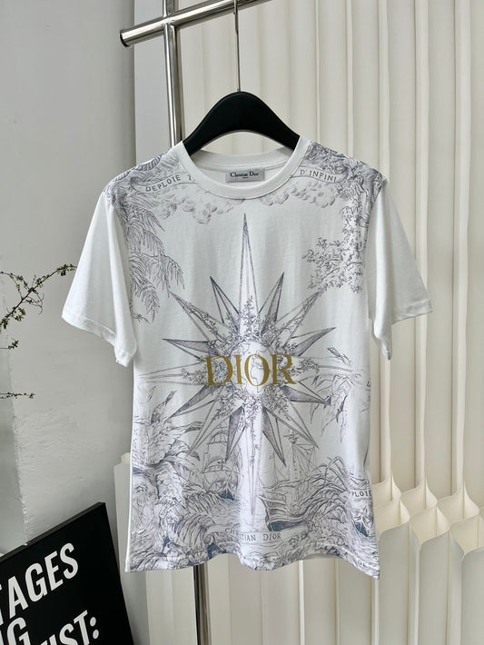迪D家-2403 24新品印花飾以撞色印花工藝字母TEE