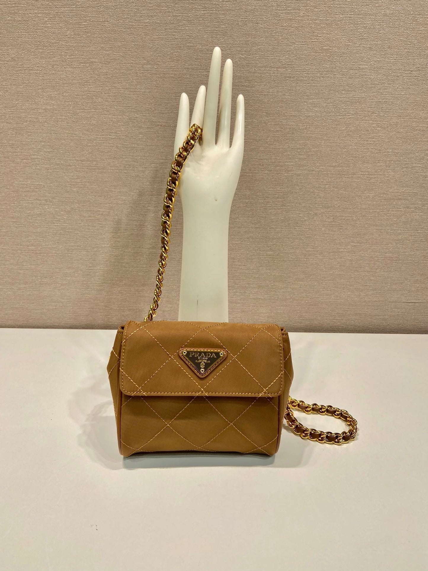 普P家-中古迷你鍊條包 棕色