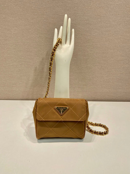 普P家-中古迷你鍊條包 棕色
