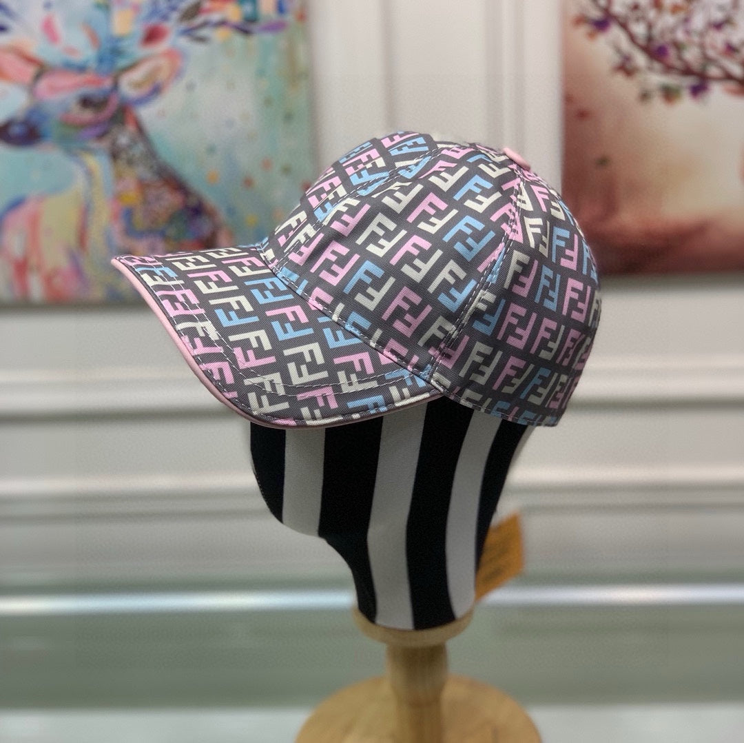 芬F家-雙F刺繡帆布棒球帽 藍色