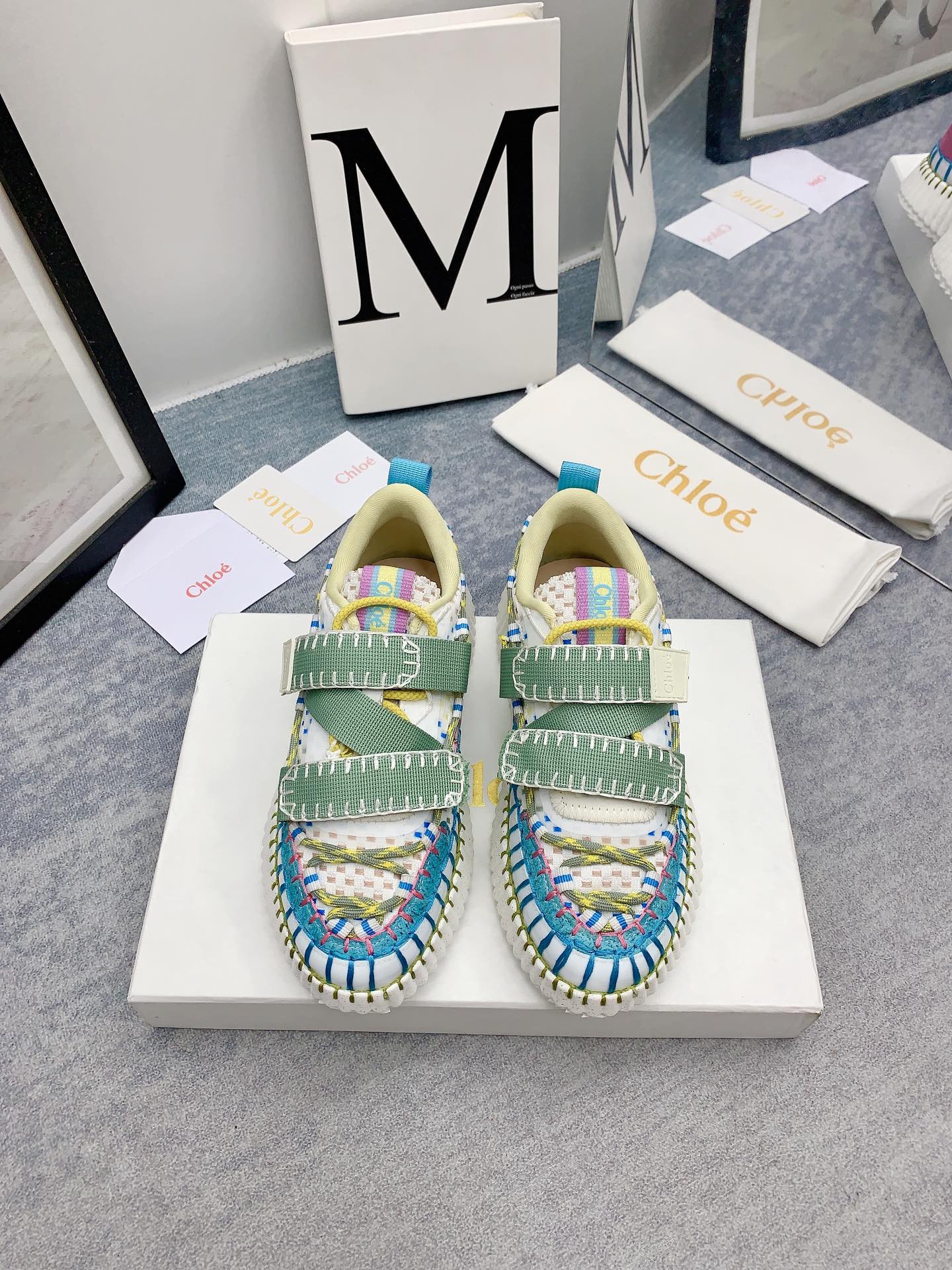 克羅C-Nama sneaker彩虹系列 魔鬼氈運動鞋 藍綠色