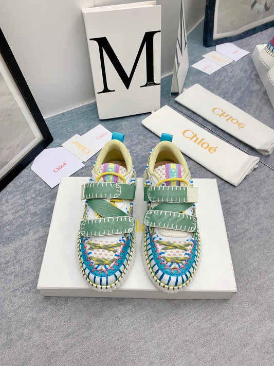 克羅C-Nama sneaker彩虹系列 魔鬼氈運動鞋 藍綠色