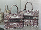 迪D家-2024春夏系列 Book Tote 太陽刺繡 白灰色 中號