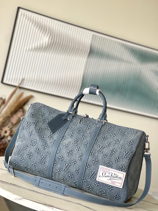 M22532 路L家-Keepall Bandoulière 50旅行袋 牛仔款