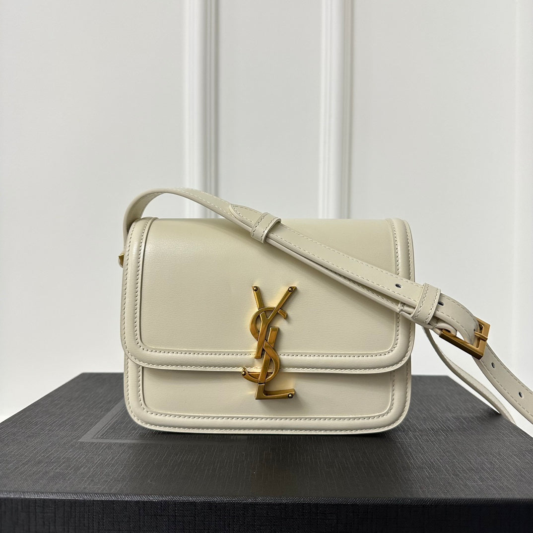 聖Y羅-BOX SAINT LAURENT 豆腐包 小號 奶白色