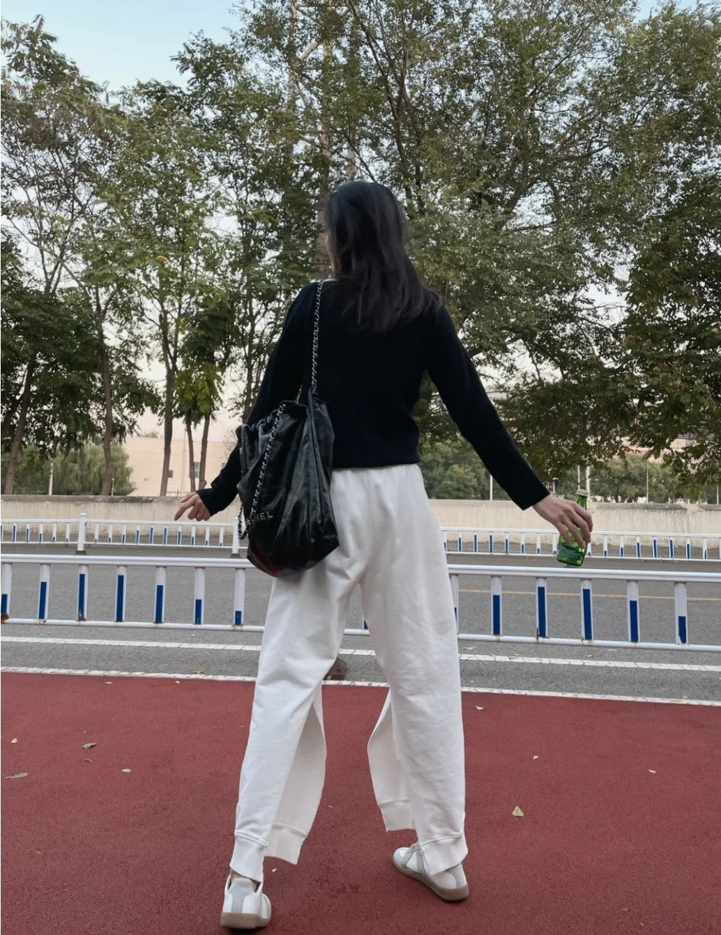 小香家-Chanel 22號手袋 黑銀色大號