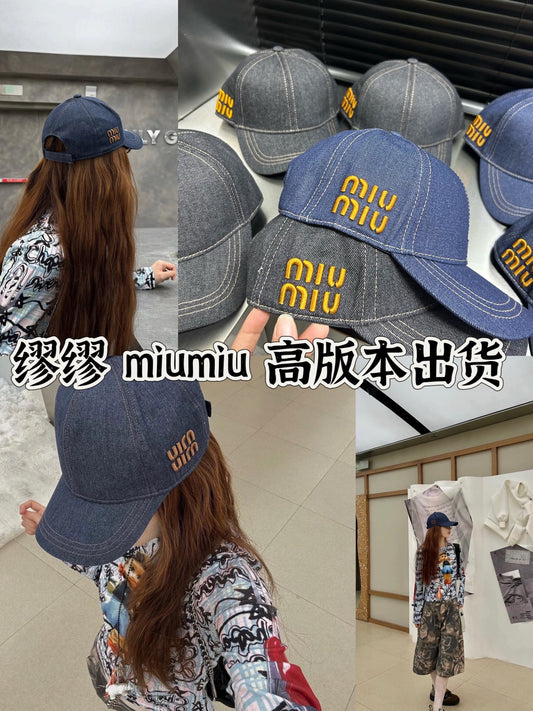 穆M家-2024春夏新款牛仔字母刺繡棒球帽
