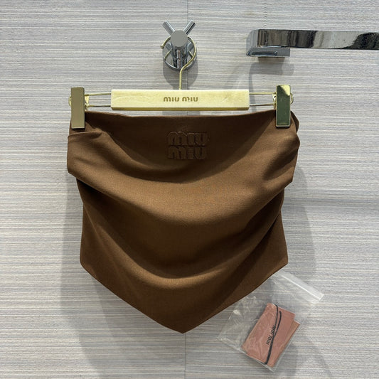 穆M家-2404 24春夏新品疊搭天菜抹胸小可愛 咖啡色