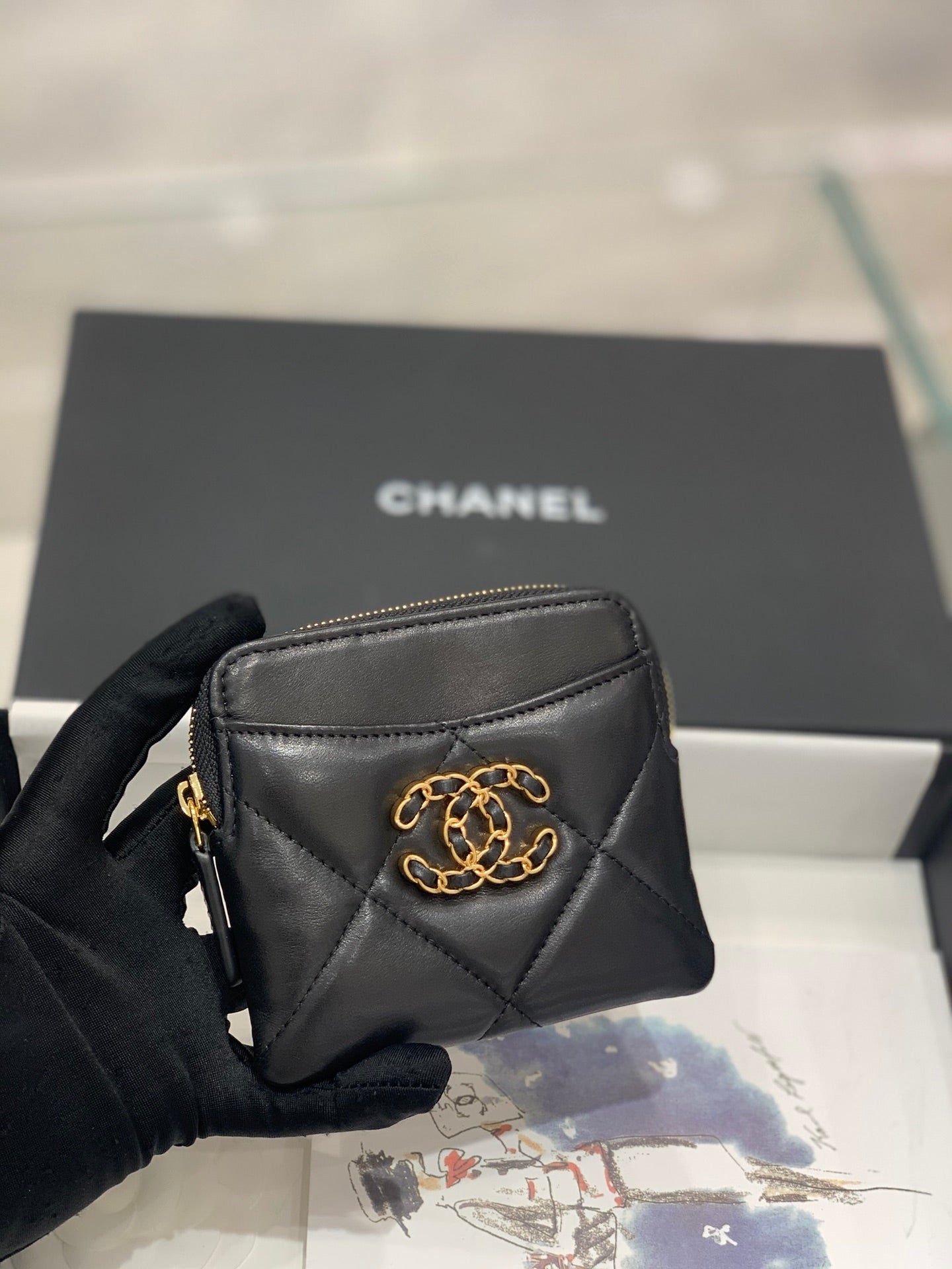 小香家-19系列 吐司拉鍊卡包錢包 黑色