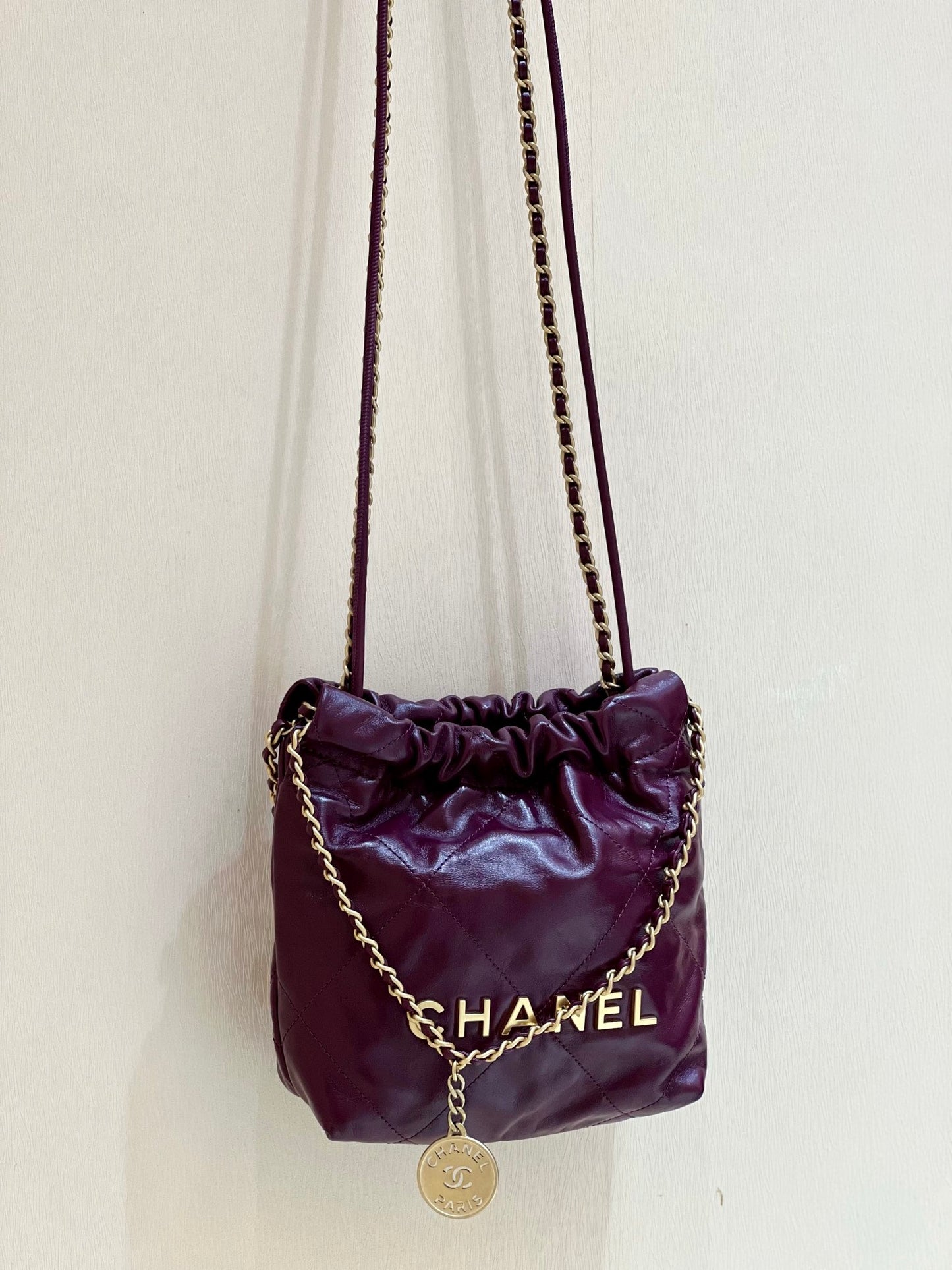 小香家-春夏系列 Chanel 22號手袋小號 紫紅色
