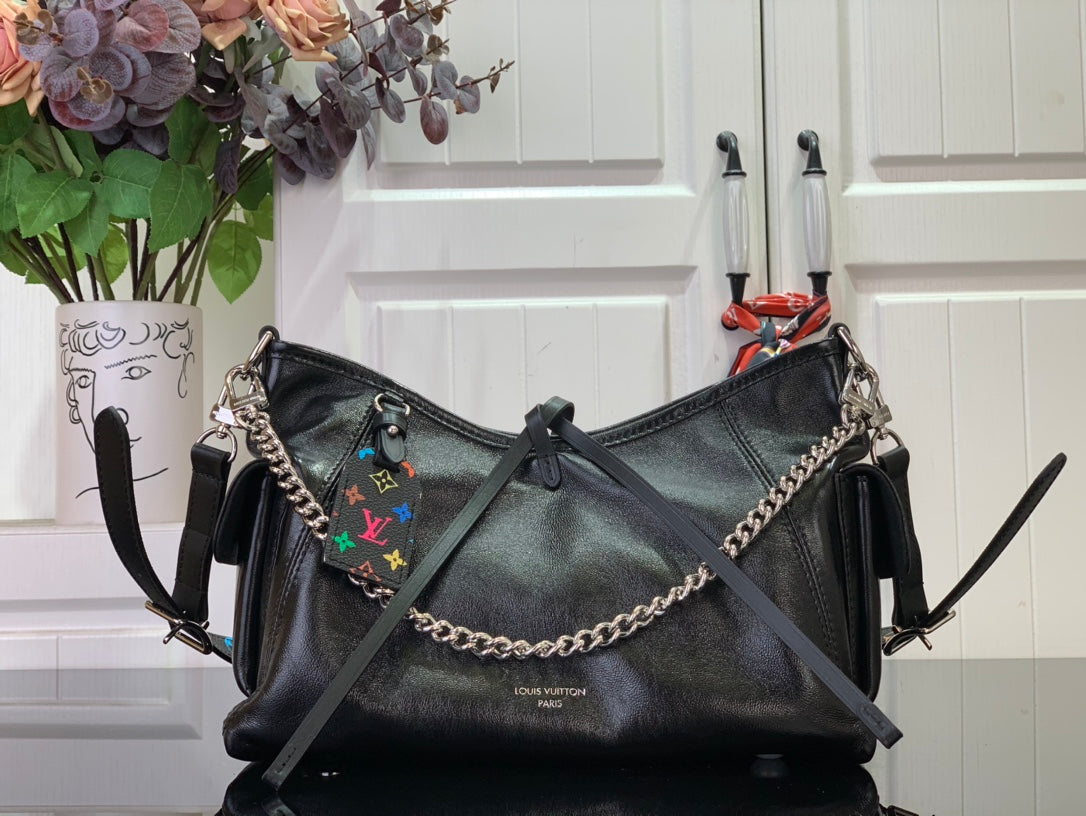 路L家-CARRYALL CARGO 羊皮革小手袋 黑色