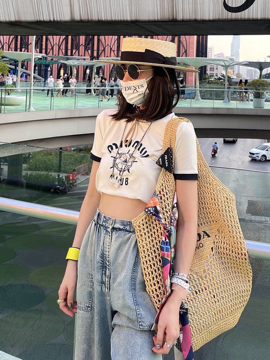 穆M家-2404 方向舵圖案短款短袖Tee