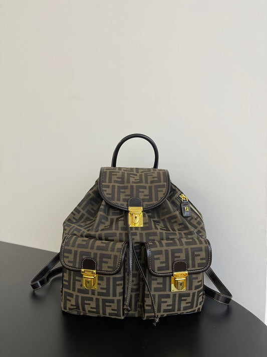 芬F家- 老花中古雙肩包