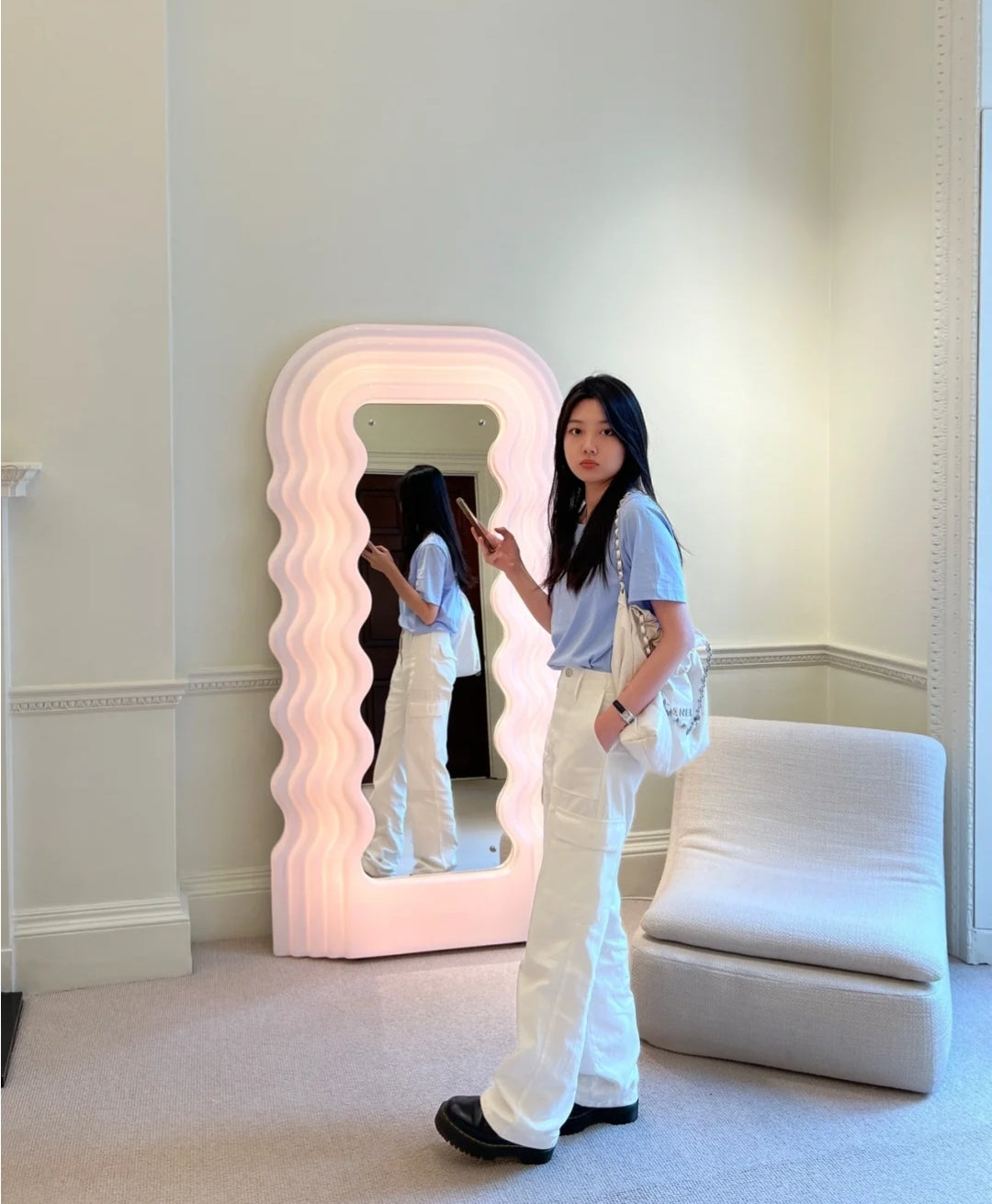 小香家-Chanel 22號手袋 白銀色中號
