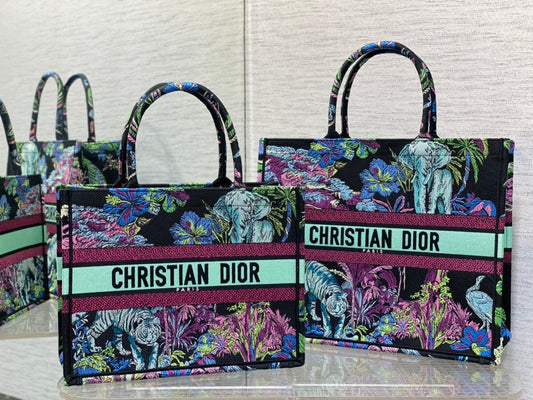 迪D家-Book Tote 2023春夏系列 動物園藍綠色 大號