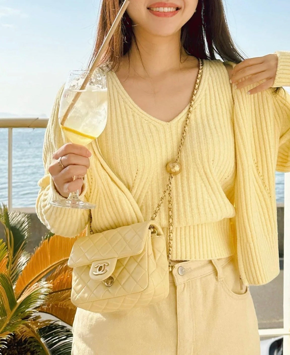 小香家-Chanel 23k 金球方胖子 鵝蛋黃色