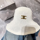 賽C家-春夏新款簡約編織水桶帽 白色