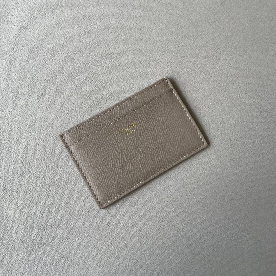 賽C家-小號卡包 粒面小牛皮 灰棕色