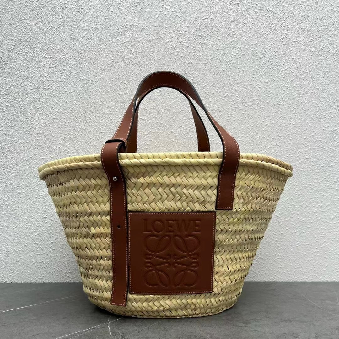 羅L威-草編包 40CM 大號 棕色
