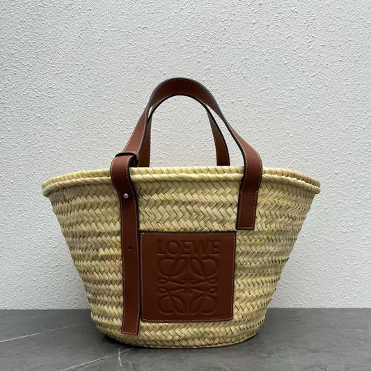 羅L威-草編包 40CM 大號 棕色