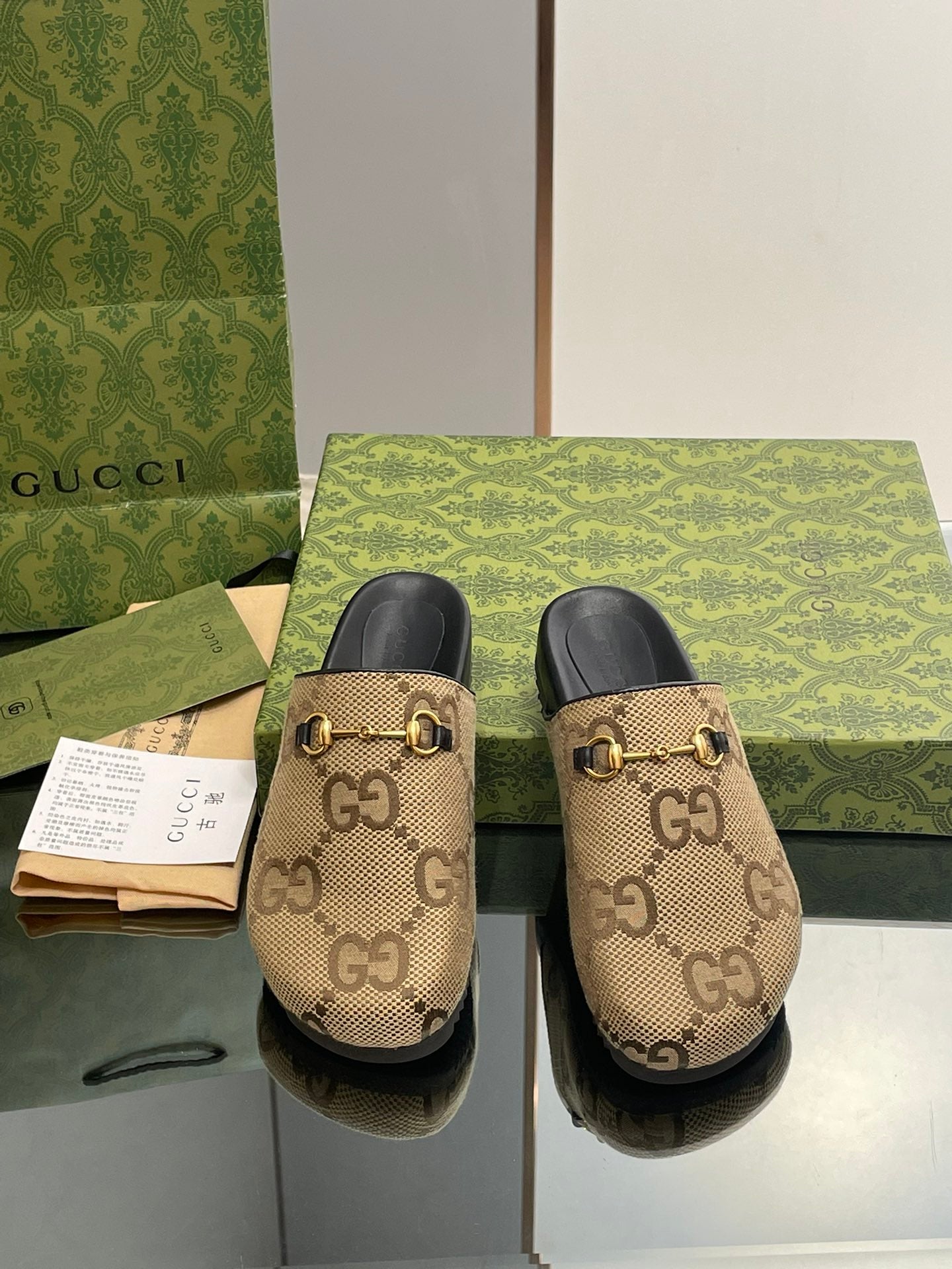 古G家-2023早秋新款 穆勒鞋 包頭拖鞋 男女同款 老花