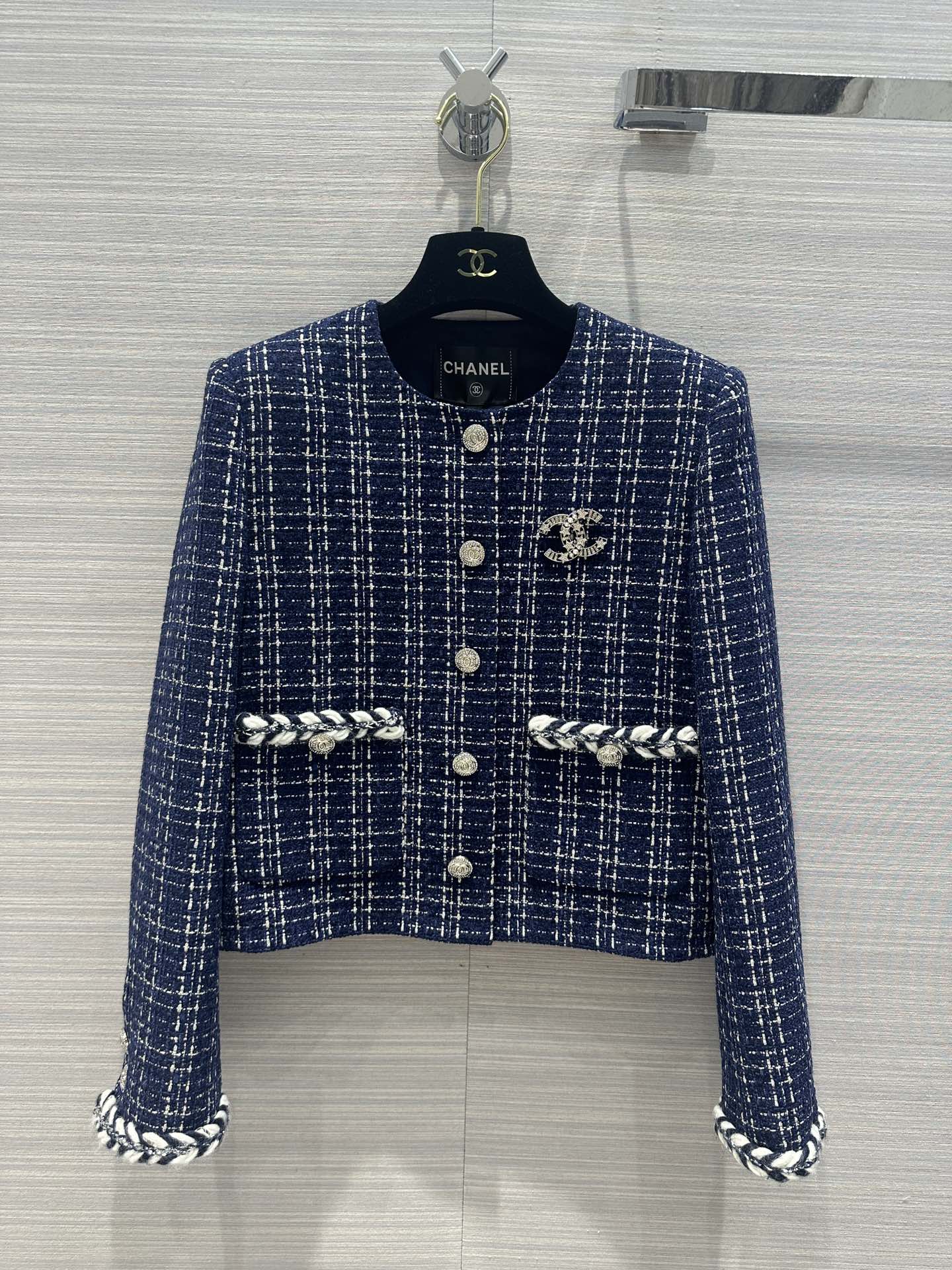 小香家-2403 24早春新品高級藍白金短款小外套